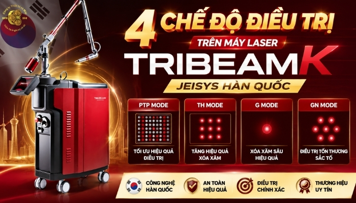 4 Chế Độ Điều Trị Trên Máy Laser TribeamK Jeisys Hàn Quốc: PTP, TH, G Và GN Mode