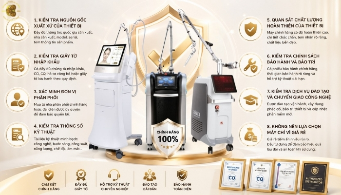 8 cách nhận biết máy thẩm mỹ chính hãng trước khi mua
